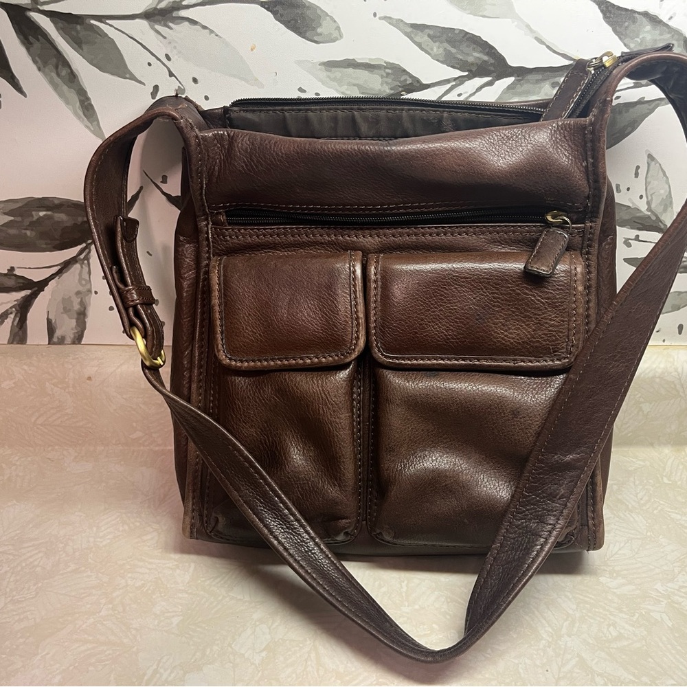 Fossil Brown Leather Shoulder Bag